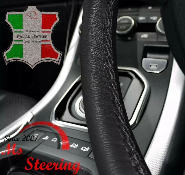 Coprivolante In Vera Pelle Per Toyota RAV4, Corolla, Auris - Nero, Diametro 37 Cm, Antiscivolo, Personalizzato
