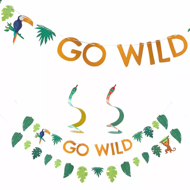 Tropical Party Go Wild Garland, Party Decor, 1 Piece