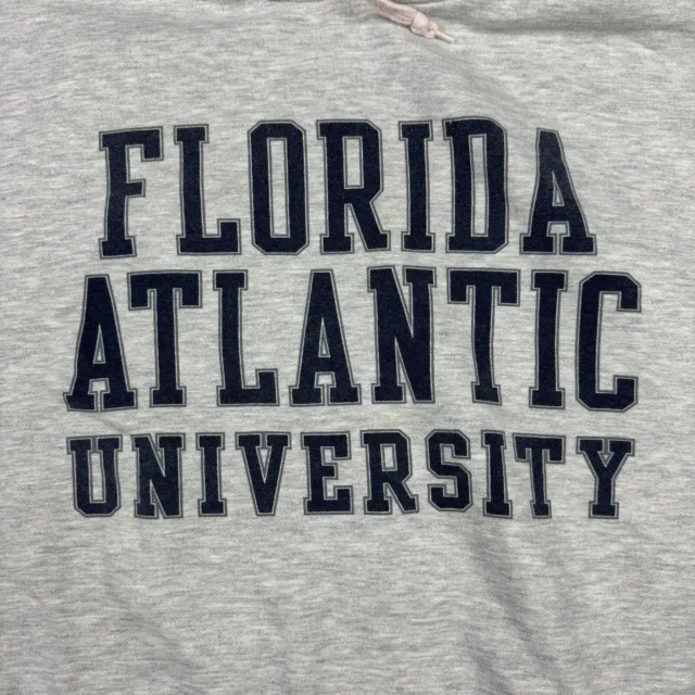 Vintage Florida Atlantic University Hoodie Mens Large Grey Hand Pockets