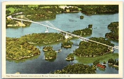 Postcard - The Thousand Islands International Bridge Canadian Section