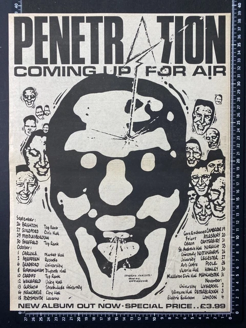 Penetration - Coming Up For Air - 1979 Advert Poster A3 Size Xl87