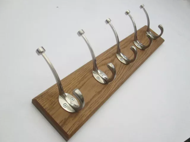 IN 9 sizes SOLID OAK WOODEN CLOAKROOM HAT AND COAT HOOKS PEGS RAIL RACK BOARD