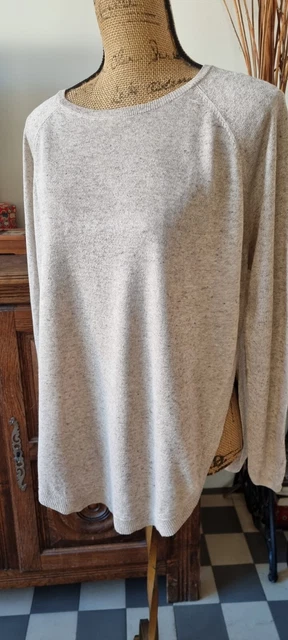 Pull Hiver Homme Vintage MISSION - Gris Et Blanc - Taille S - Occasion Très Bon