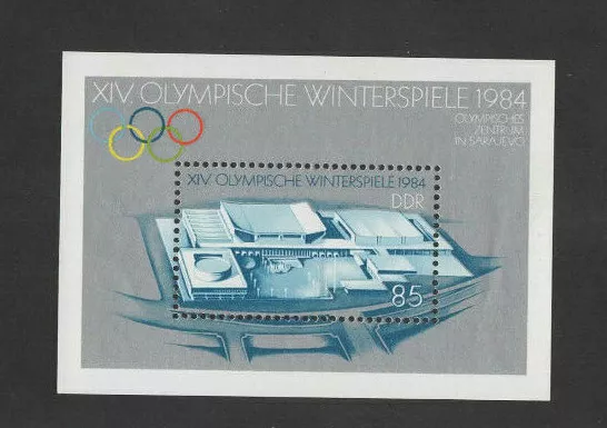 DDR 1983 Block 74 Mi 2843 Olympische Winterspiele 1984 ungestempelt Gummi Lot