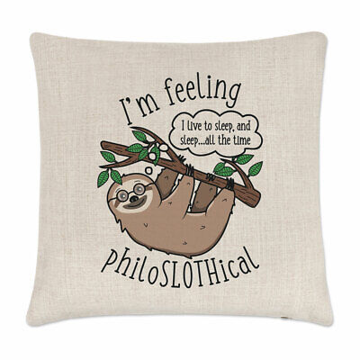 Feeling Philoslothical Sloth Cushion Cover Pillow Sloth Joke Funny Animal Pun
