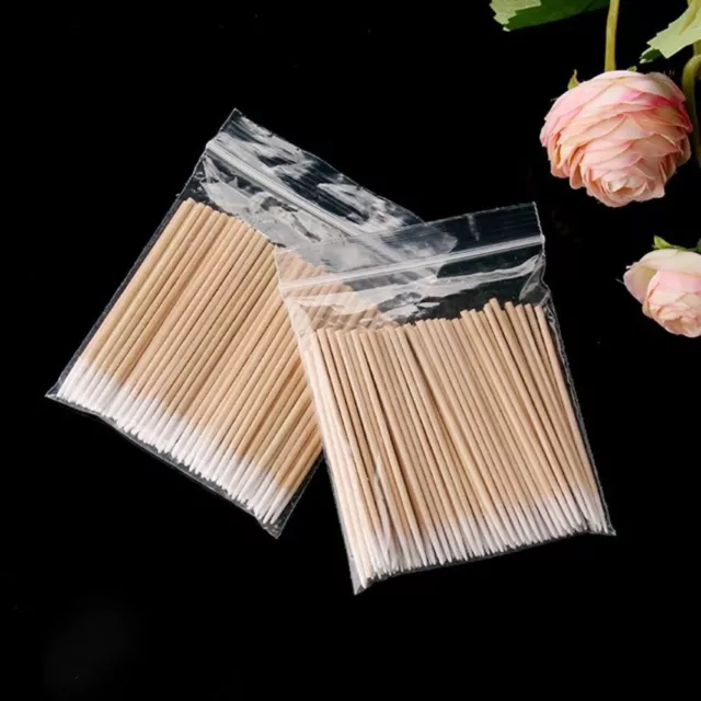Micro Brushes Wood Cotton Buds Swabs Disposable Cotton Swabs Cleaning Stick