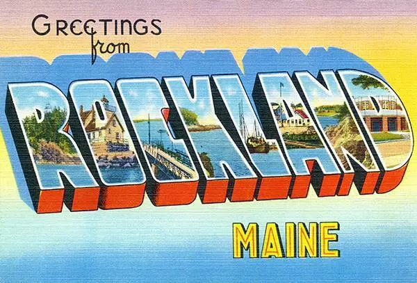 Greetings From Rockland, Maine - 1930's - Vintage Postcard Magnet