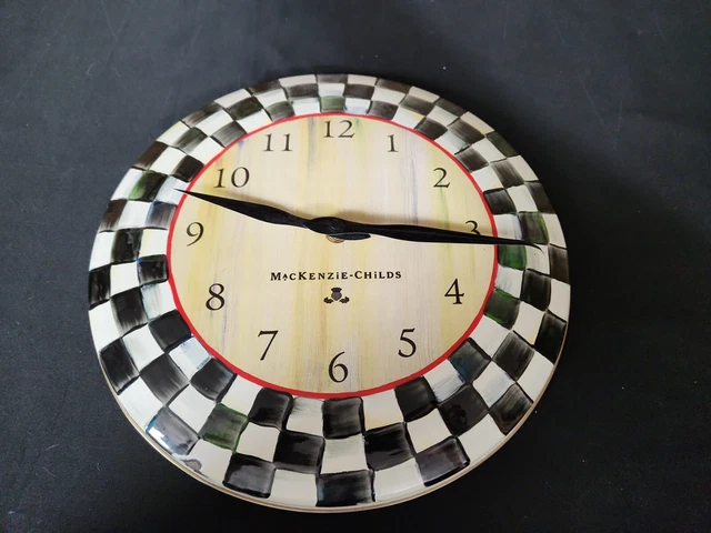 MACKENZIE CHILDS COURTLY Check Enamel Clock Damaged £39.61 - PicClick UK