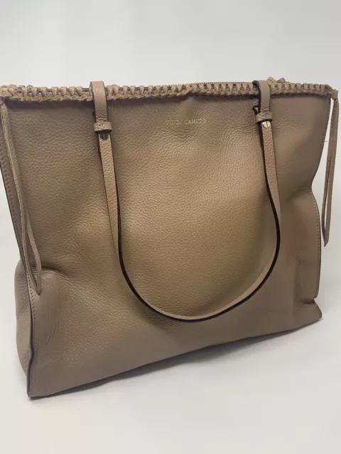 Vince Camuto Large Leather Tote Bag Tan 14x12x6