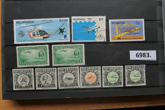 6983****  ca. 25  Stück  Briefmarken : Nicaragua ,  Flugzeuge 3