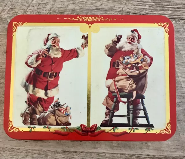 Coca-Cola Nostalgia Playing Cards Santa Christmas 2 Packs In Tin 1994