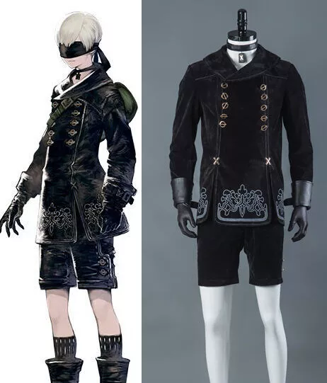 NieR Automata YoRHa No. Costume de Cosplay de Type S 9, tenue noire, Costume 9S