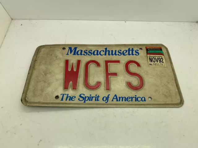 1992 Massachusetts License Plate Tag