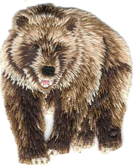 BROWN BEAR Iron On Patch Wild Animal Forest Zoo Woods