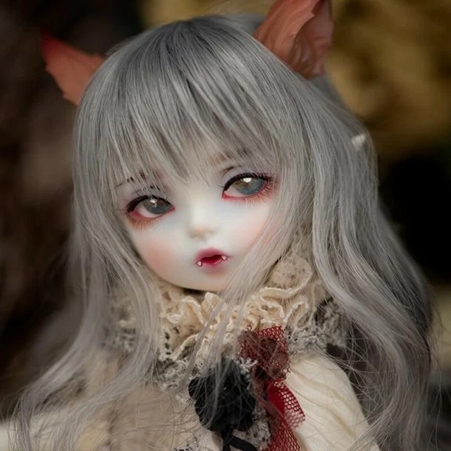 FULL SET Outfits 1/4 1/6 BJD Doll Ball Jointed Vampire Girl Face Makeup Eyes Wig