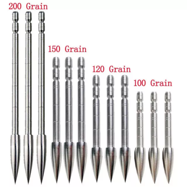 12pcs 100-200gr Archery Insert Points Arrowheads Tips Practice 4.2mm Arrow Shaft