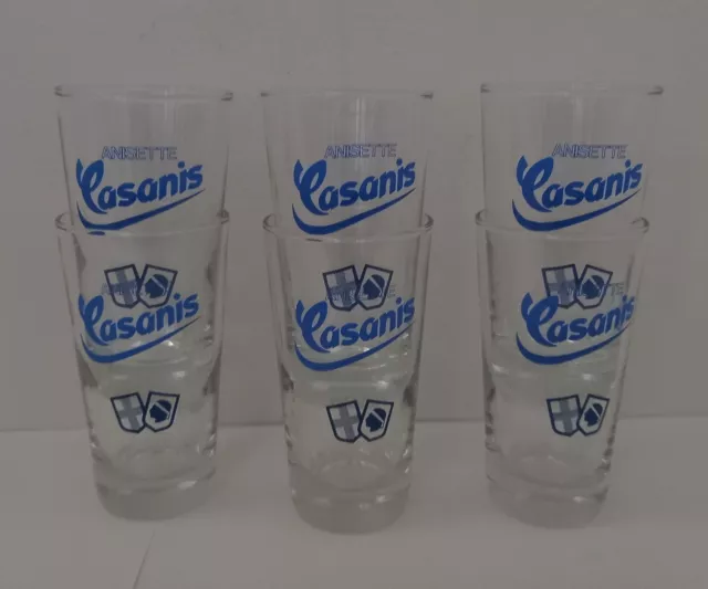 6 anciens Petits Verres  Anisette Casanis