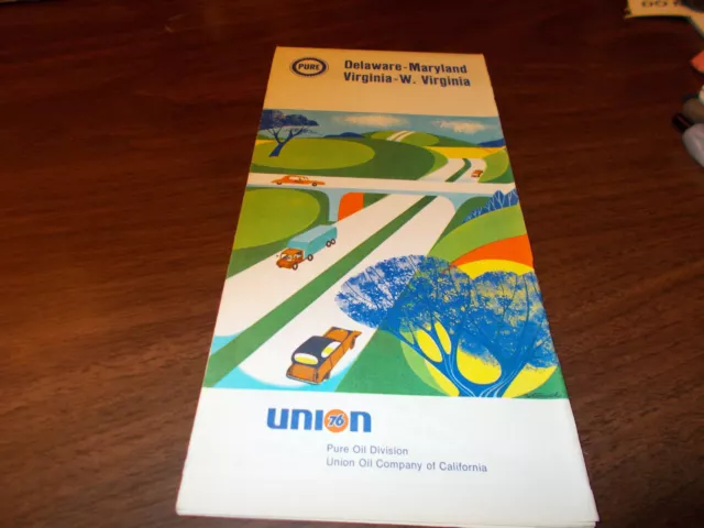 1968 Pure Oil Delaware/Maryland/Virginia/West Virginia Vintage Road Map
