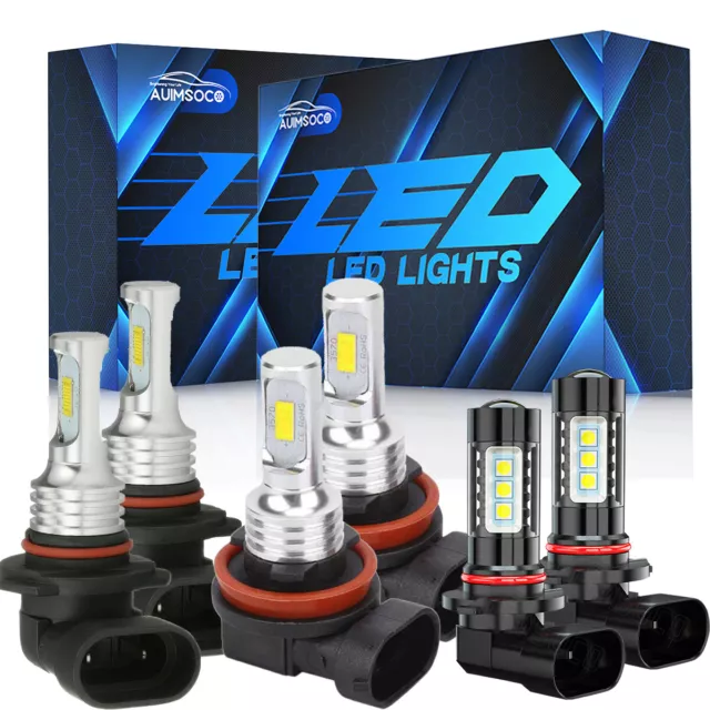 For Ford F-150 2015 2016 2017 2018-2020 6X COB LED Headlight Fog Light Bulbs Kit