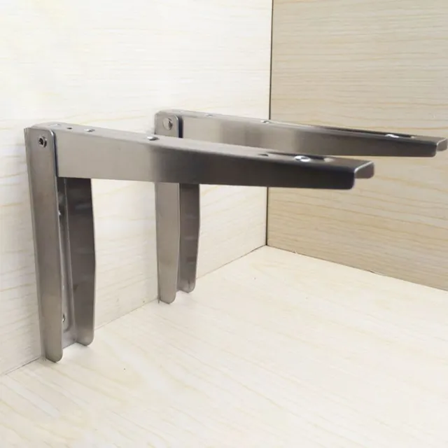 1 Pair Shelf Support Bracket Wall Brace Load Foldable Thickening Stainless Steel