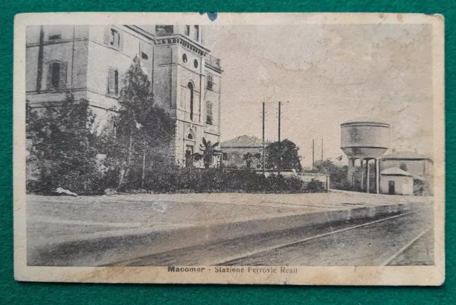 Cartolina Antica Macomer Stazione Ferrovie Reali 1921