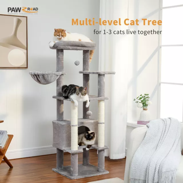 PAWZ Road Cat Tree Tower Scratching Post Scratcher Condo House Cat Bed Toy 140cm