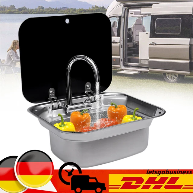 RV Camping Spüle Bausatz mit Wasserhahn Wohnmobil Spülbecken Waschbecken Set