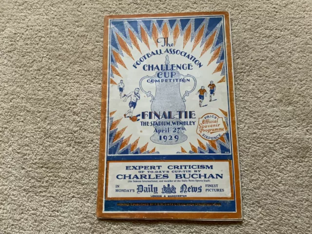 Bolton Wanderers v Portsmouth FA Cup Final 1929 programme NO WRITING