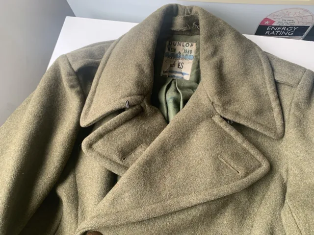 VIETNAM WAR AUSTRALIAN Army Officer Winter “Dunlop N.S.W” Wool Overcoat ...