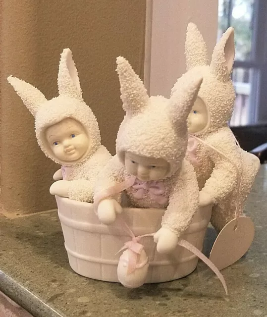 1995 SNOWBUNNIES Figurine RUB-A-DUB-DUB 3 BUNNIES IN A TUB Springtime Easter