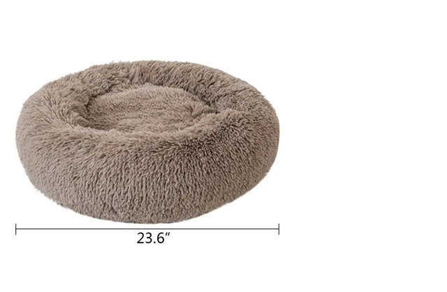 Donut Plush Pet Dog Cat Bed Fluffy Soft Warm Calming Bed Sleeping Kennel 2