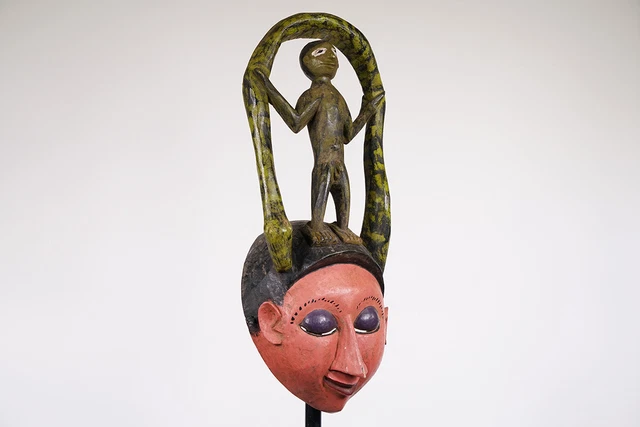 Vibrant Tiv Festival Mask 20" - Nigeria - African Art