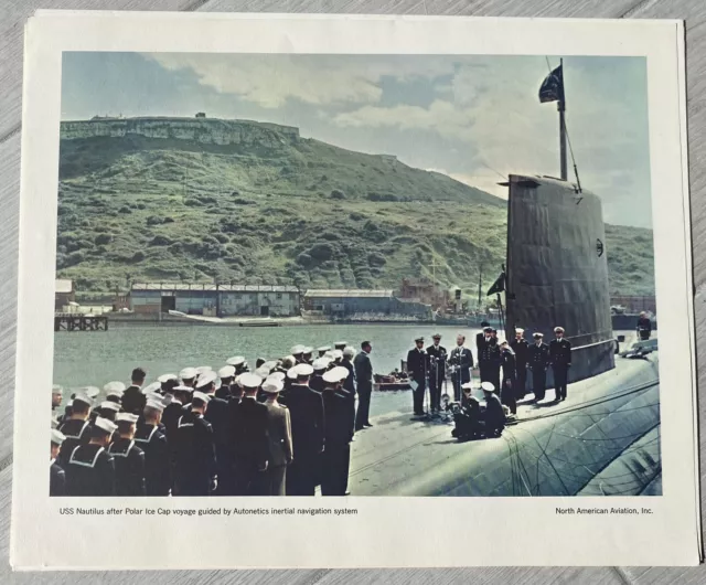 Navy USS NAUTILUS American Aviation Print Poster vintage 1960’s SUBMARINE