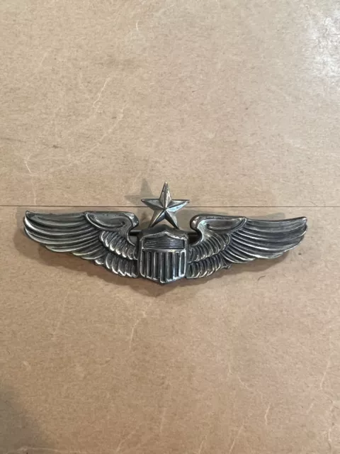 Vintage WWII Rare 3" Sterling US Air Force Senior Pilot Wings Vanguard NY - 1V