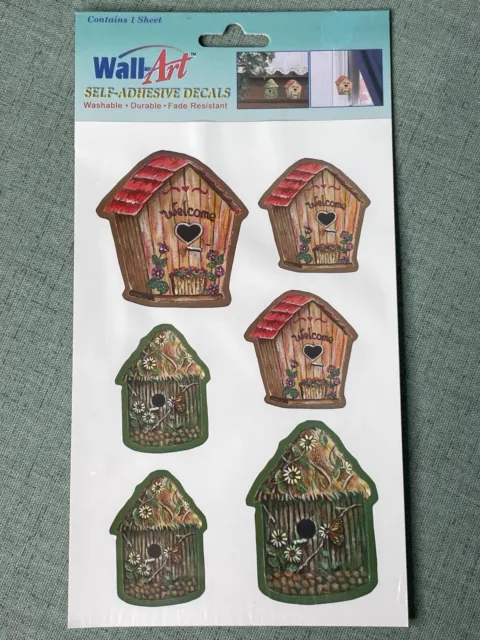 Wall Art Self Adhesive Decals Birdhouse Washable Fade Resistant New