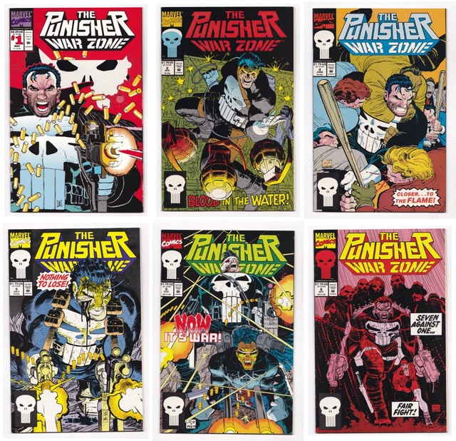 Punisher War Zone  1, 2, 4, 5, 6, 8 (1992 Volume 1 Marvel Comics) lot VF 2