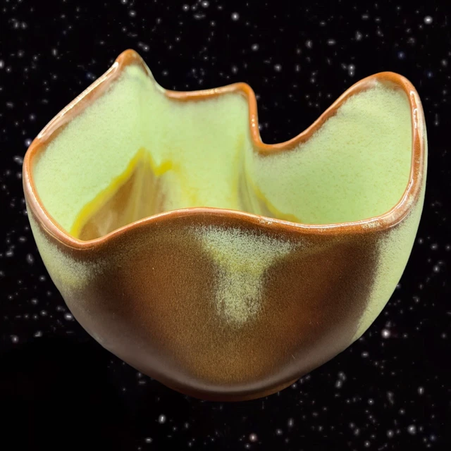 Vtg Frankoma Pottery MCM F29 Free Form Draper Hankerchief Vase Bowl Or Planter 3