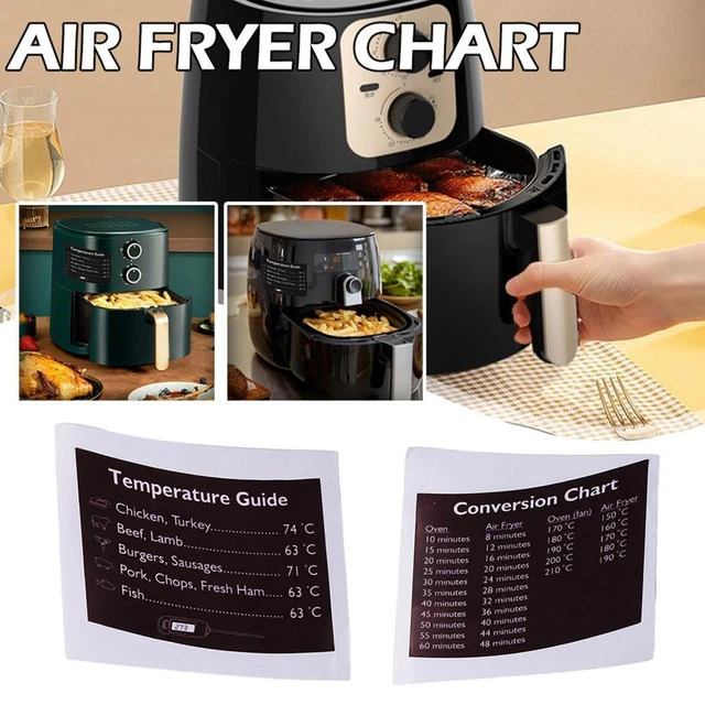AIR FRYER CONVERSION Chart Sticker Air Fryer Cooking Chart Kit Time