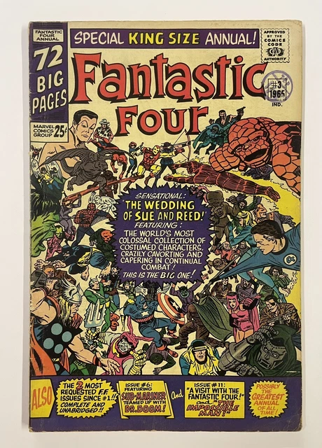 Fantastic Four Annual #3. Oct 1965. Marvel. Vg+. 1St Sa App Of Patsy Walker!