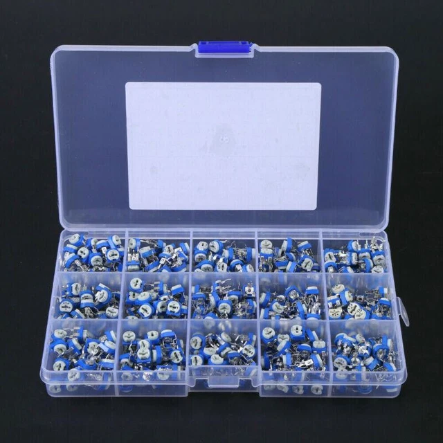 Kit assortimento potenziometro 375 pz set resistenze variabili 100-1000k