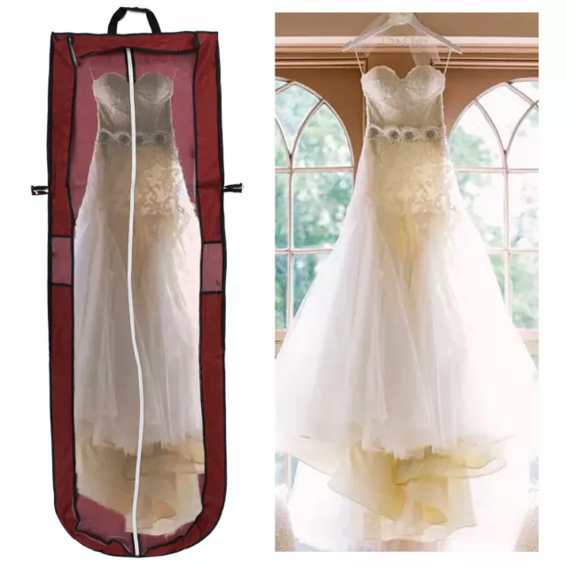 White 180cm Breathable Long Bridesmaids Wedding Dress Cover Travel Garment Bag