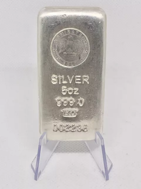 5 oz Emirates Gold Silver Cast Bar .999 Fine