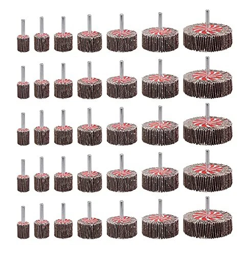 35Pack 1/4 Abrasive Flap Wheel Sander Mixiflor7 Sizes 80 Grit Aluminum Oxide