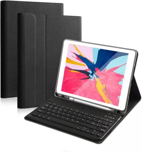 UK Smart Case With Bluetooth Keyboard Cover For iPad 6th 5th Generation/Air 1 2