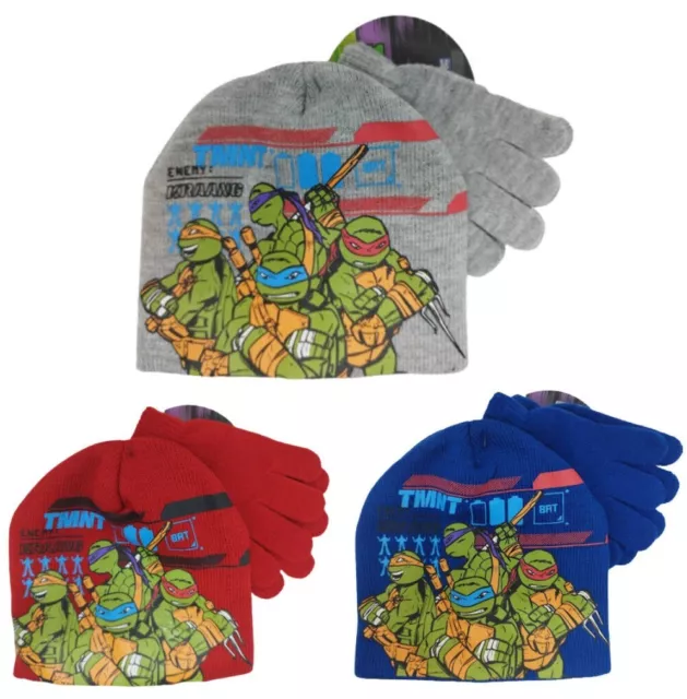 Teenage Mutant Ninja Turtles SET Wintermütze + Handschuhe Strickmütze Beanie