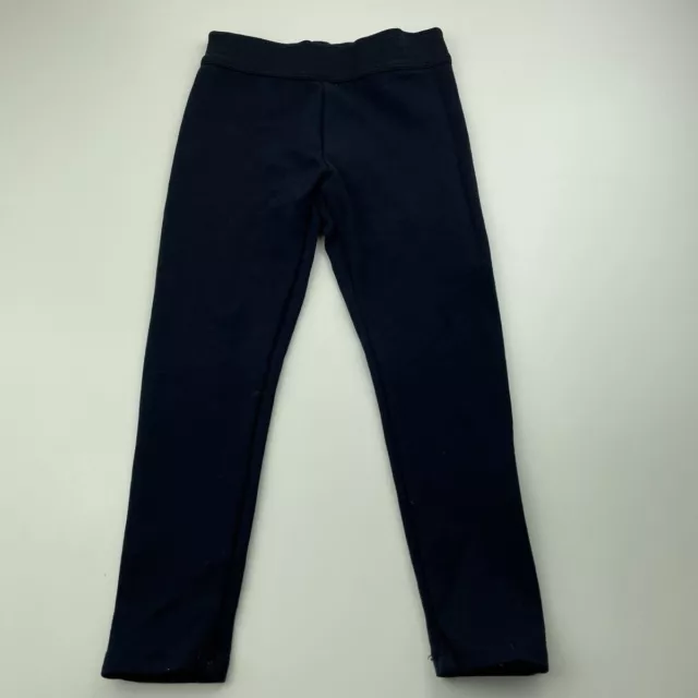 Girls size 4, Target, navy stretchy pants, elasticated, Inside leg: 39.5cm, GUC