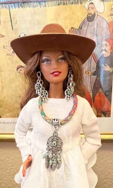 Handmade Jewelry for Barbie - Dreamcatchers Hat and Jewelry Set