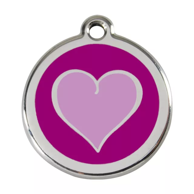 Red Dingo PURPLE Heart Dog / Puppy Collar | Adjustable | HEART Engraved ID Tag