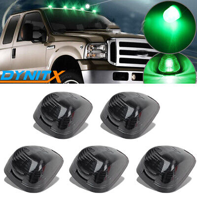 Smoke Cover Roof marker light W/ Green Bulbs Kit for Ford F-250/F-350 1999-2016