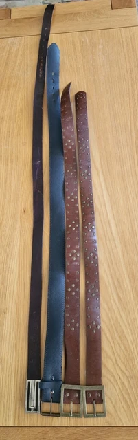 4 Cinture Vintage, 3 Design Cinture In Pelle Lunghezza: 33,5-47,5 Larghezza: 2,8-3,4 cm